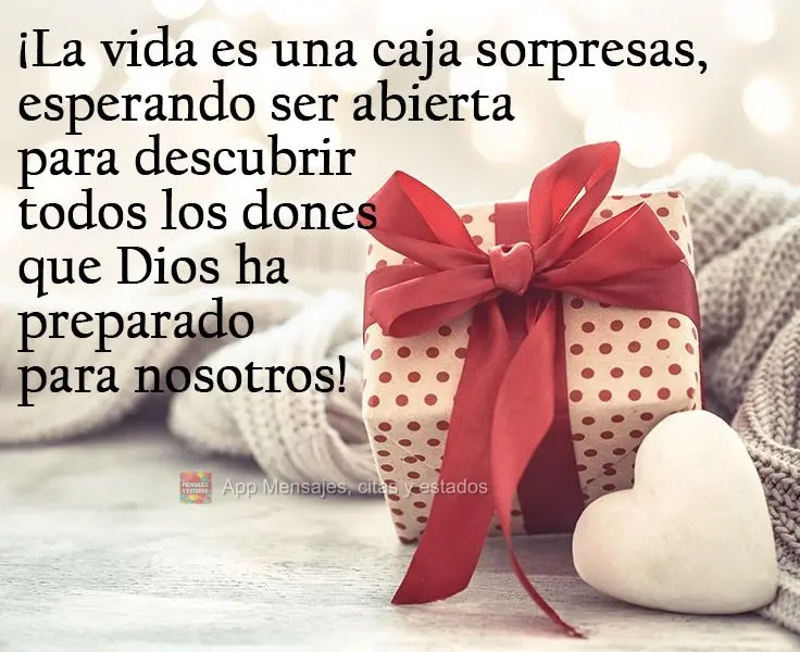 ¡La vida es una caja sorpresas, esperando ser abierta para descubrir todos los dones que Dios ha preparado para nosotros!