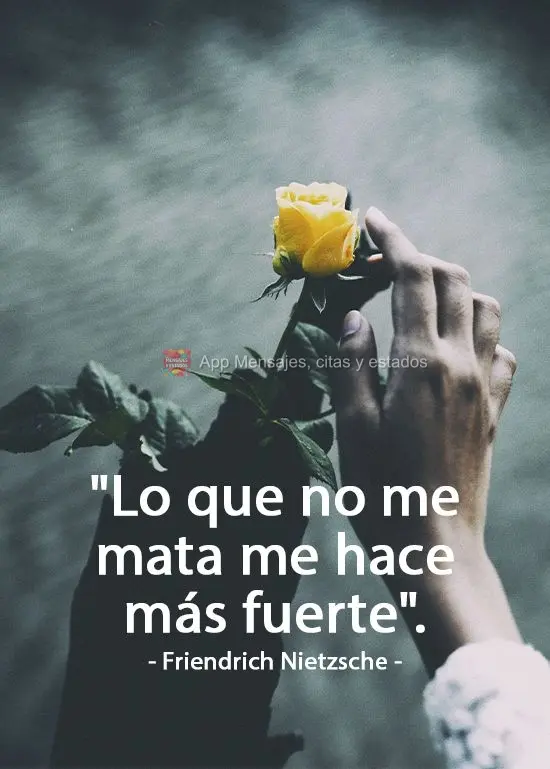 O que não provoca minha morte faz com que eu fique mais forte.  Friendrich Nietzsche