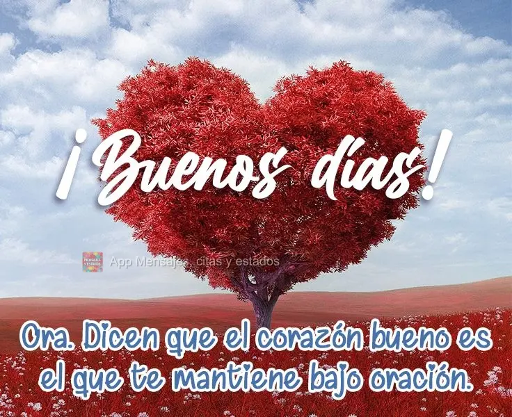 Ora. Dicen que el corazón bueno es el que te mantiene bajo oración. ¡Buenos días!