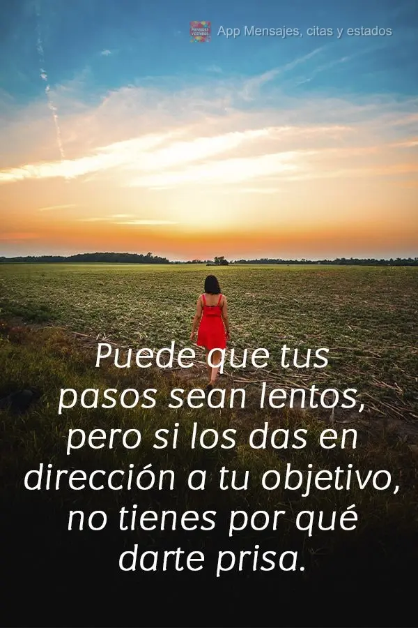 Seus passos podem estar devagar mas se forem pra te levar ao seu objetivo, não tenha pressa!