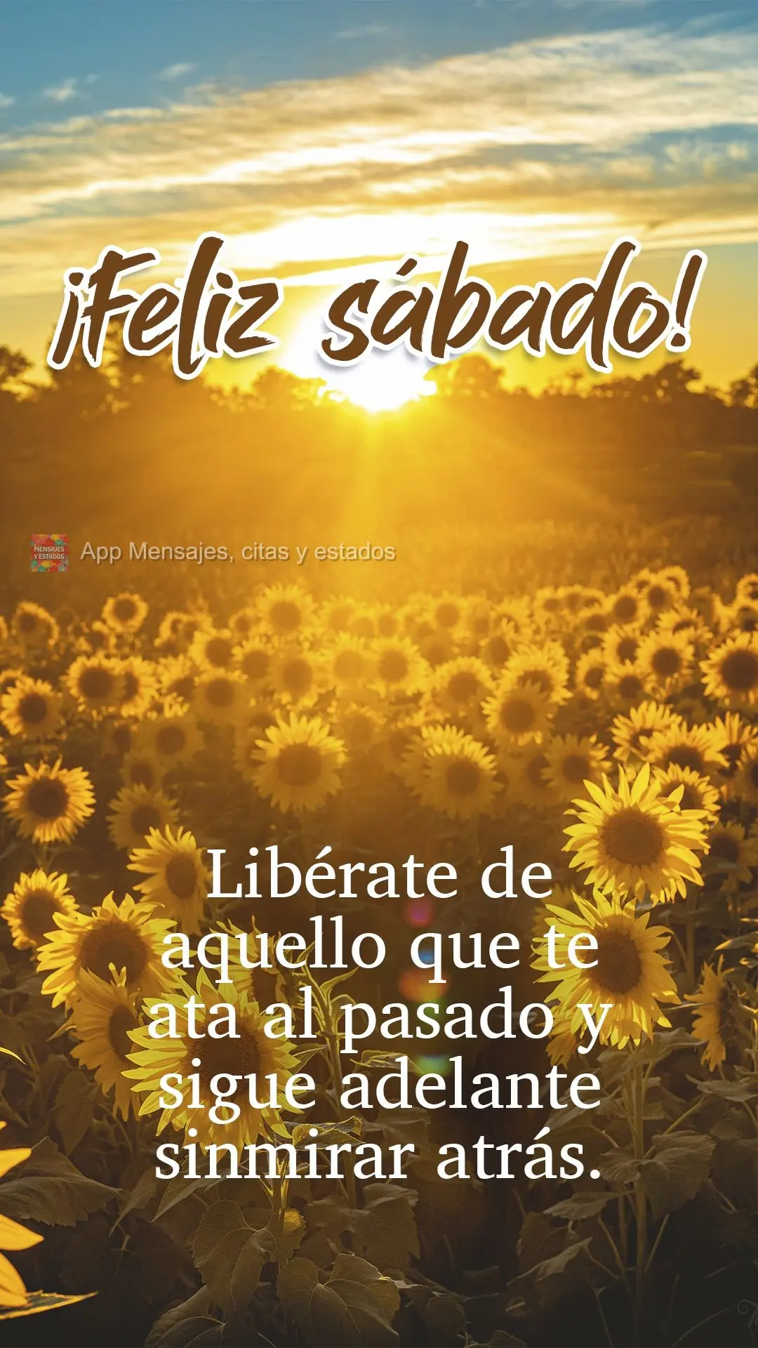 Libérate de aquello que te ata al pasado y sigue adelante sin mirar atrás. ¡Feliz sábado!