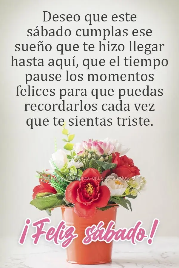 Deseo que este sábado cumplas ese sueño que te hizo llegar hasta aquí, que el tiempo pause los momentos felices para que puedas recordarlos cada vez q...