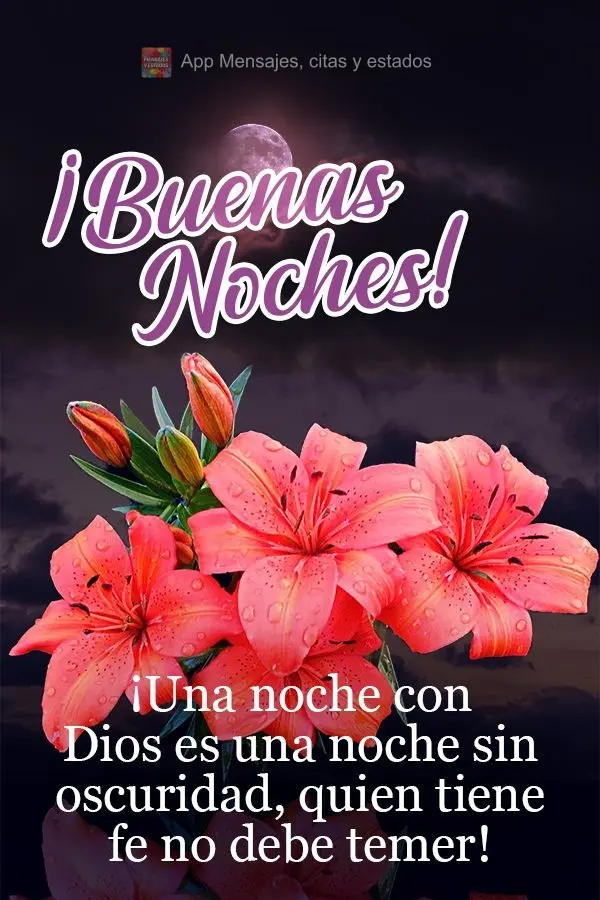 ¡Una noche con Dios es una noche sin oscuridad, quien tiene fe no debe temer! ¡Buenas noches!