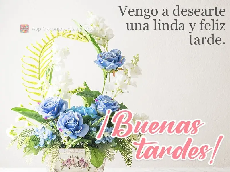 Venho desejar uma linda e feliz tarde para você!  Boa tarde!