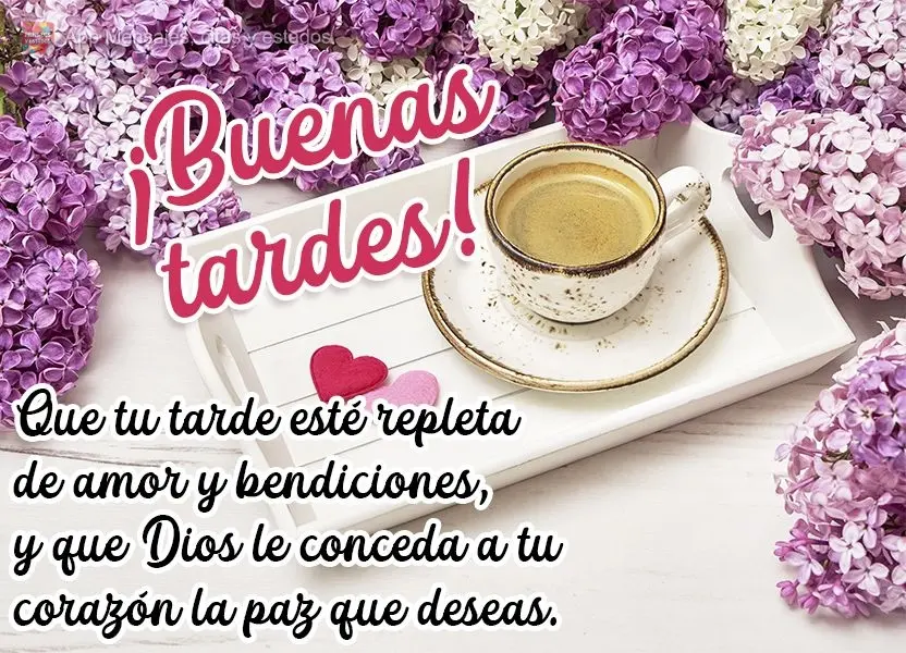 Que tu tarde esté repleta de amor y bendiciones, y que Dios le conceda a tu corazón la paz que deseas. ¡Buenas tardes!