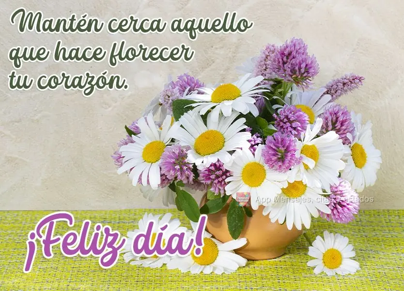 Mantenha por perto aquilo que faz seu coração florescer!  Bom dia!