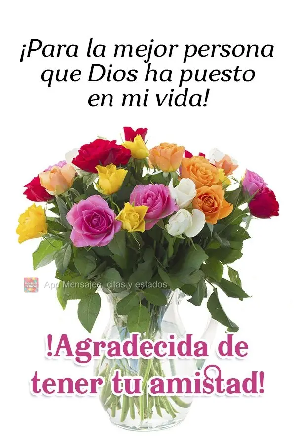 ¡Para la mejor persona que Dios ha puesto en mi vida! ¡Agradecida de tener tu amistad!