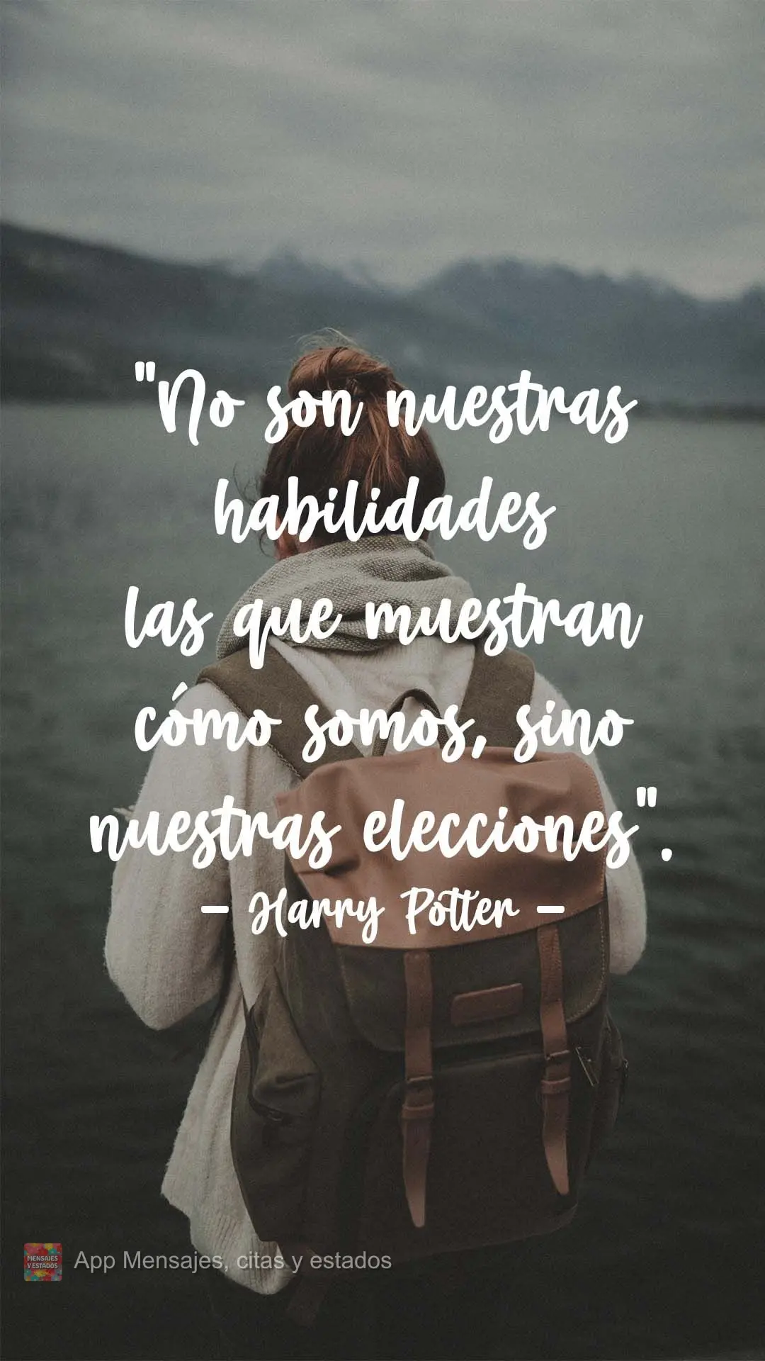 "No son nuestras habilidades las que muestran cómo somos, sino nuestras elecciones". Harry Potter