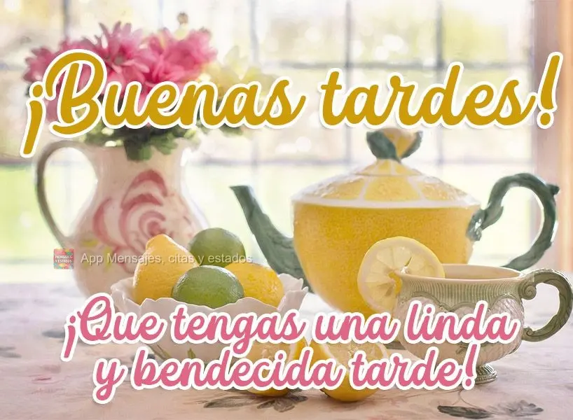 ¡Que tengas una linda y bendecida tarde! ¡Buenas tardes!