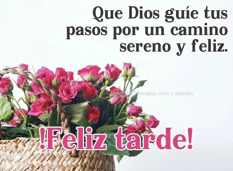 Que Dios guíe tus pasos por un camino sereno y feliz. ¡Feliz tarde!