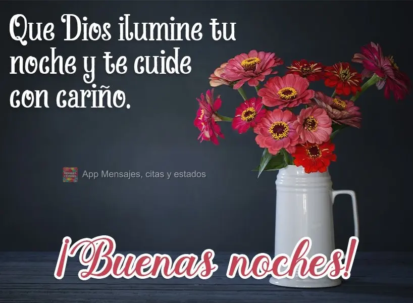 Que Dios ilumine tu noche y te cuide con cariño. ¡Buenas noches!