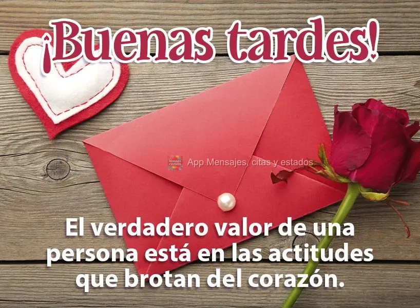 O verdadeiro valor de uma pessoa está nas atitudes vindas do coração! Boa tarde!