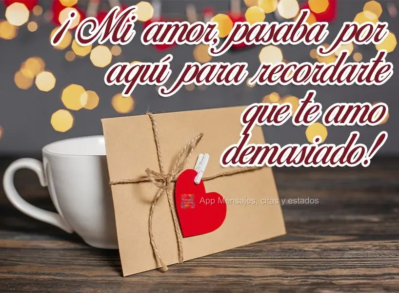 ¡Mi amor, pasaba por aquí para recordarte que te amo demasiado!