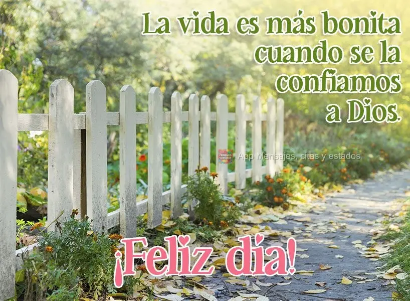 A vida fica mais bonita quando confiamos ela a Deus! Bom dia! 