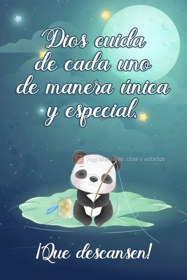 Deus cuida de cada um de maneira única e especial. Descansem bem, Grupo!