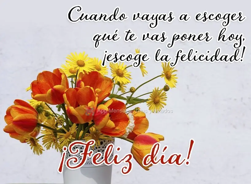 Quando for escolher o que vestir hoje, escolha vestir a felicidade!  Bom dia!