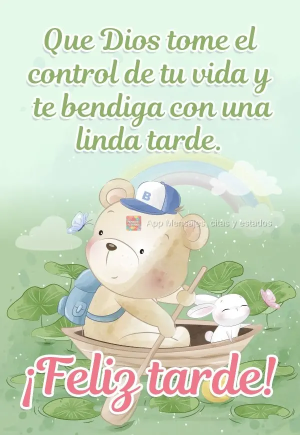 Que Deus tome o controle da sua vida e te abençoe com uma linda tarde! Boa tarde! 