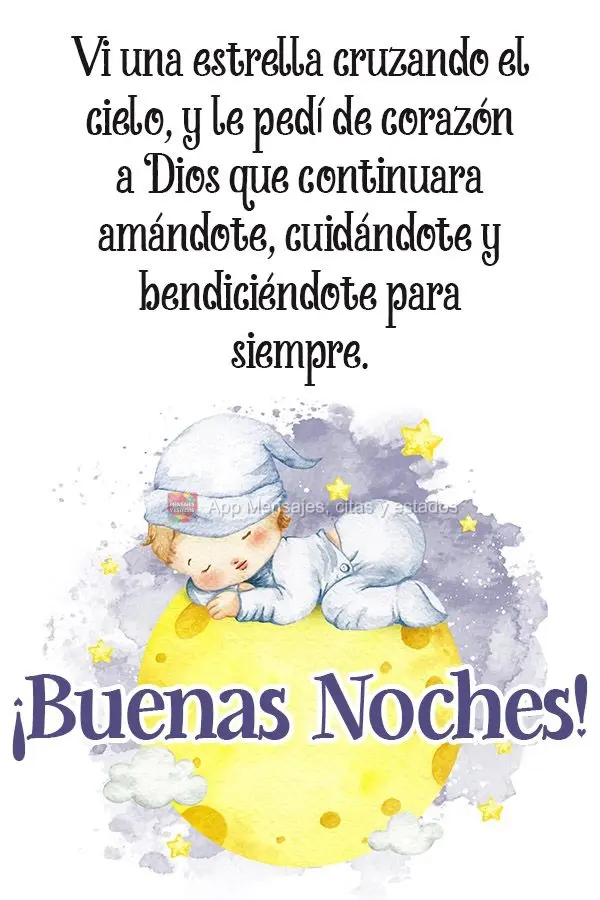 Eu vi lá no céu uma estrela passando, desejei de coração que Deus continue te amando, cuidando de você e para sempre te abençoando! Boa noite! 