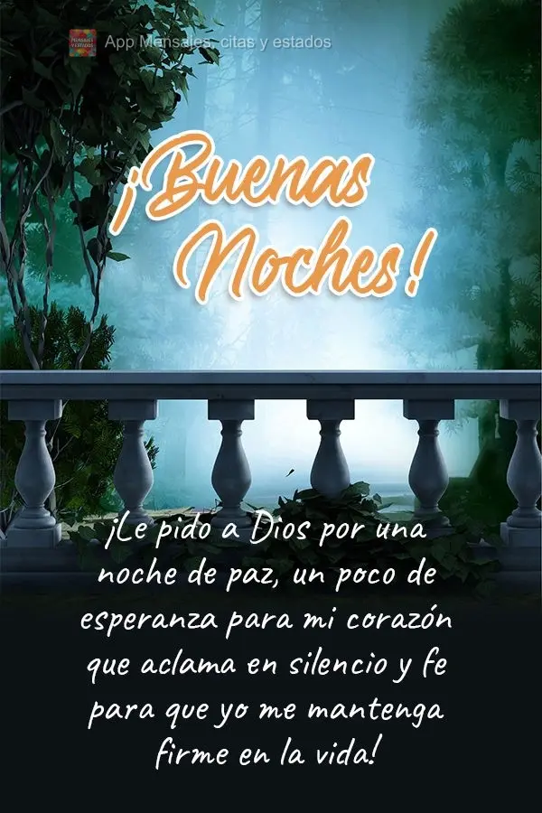 É por uma noite de paz que eu clamo a Deus. É por um pouquinho de esperança que meu coração pede em silêncio, e é pela fé que eu me mantenho firm...