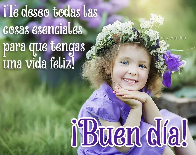 Desejo pra você todas as coisas essenciais para uma vida feliz! Bom dia! 