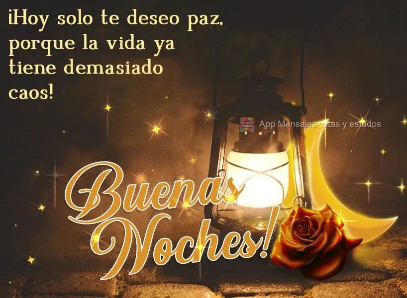 Hoje eu só te desejo paz, porque a vida já tem caos demais! Boa noite! 