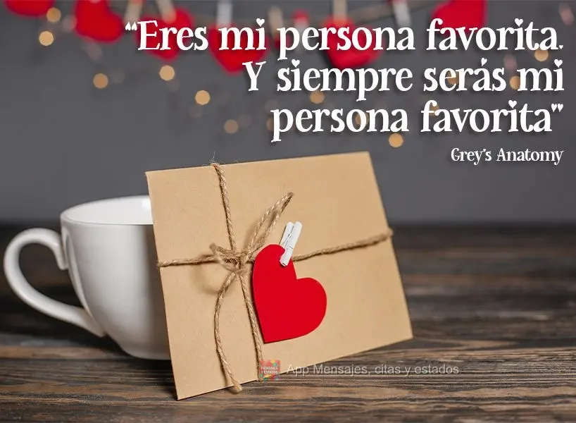 “Eres mi persona favorita. Y siempre serás mi persona favorita” Grey’s Anatomy