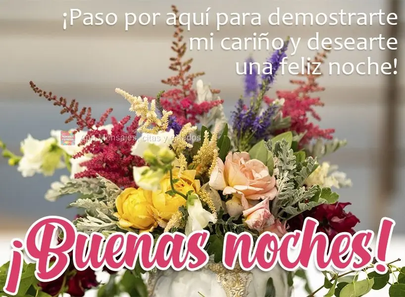 ¡Paso por aquí para demostrarte mi cariño y desearte una feliz noche! ¡Buenas noches!