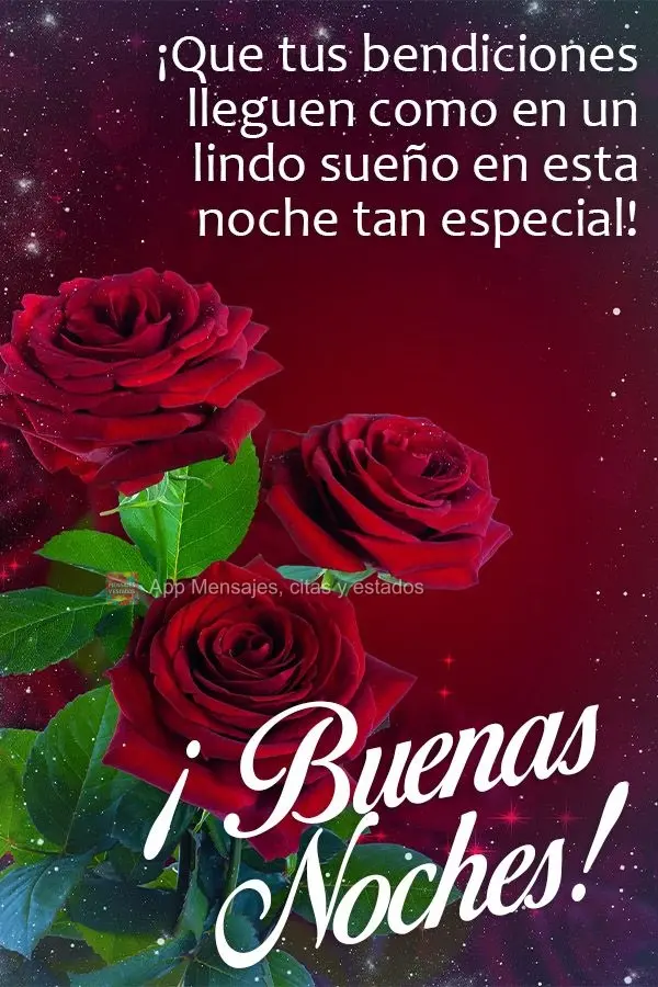 Que as suas bênçãos cheguem como num lindo sonho nesta noite especial! Boa noite! 