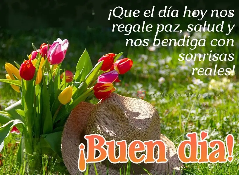 ¡Que el día hoy nos regale paz, salud y nos bendiga con sonrisas reales! ¡Buen día!