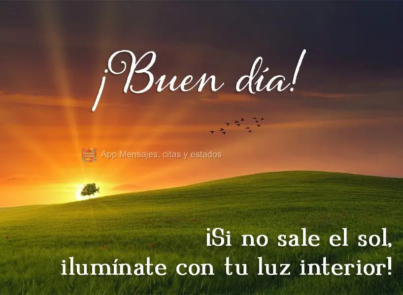 Se não houver sol hoje, ilumine-se com sua luz interior! Bom dia! 