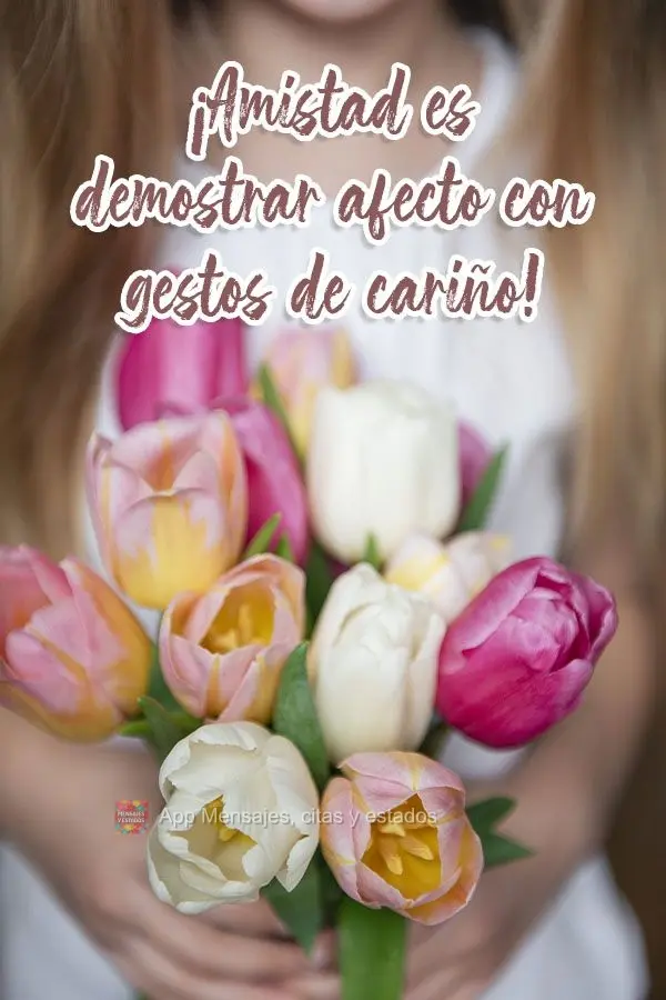 ¡Amistad es demostrar afecto con gestos de cariño!