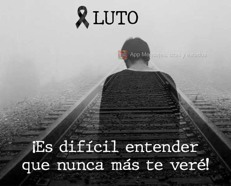 ¡Es difícil entender que nunca más te veré! Luto
