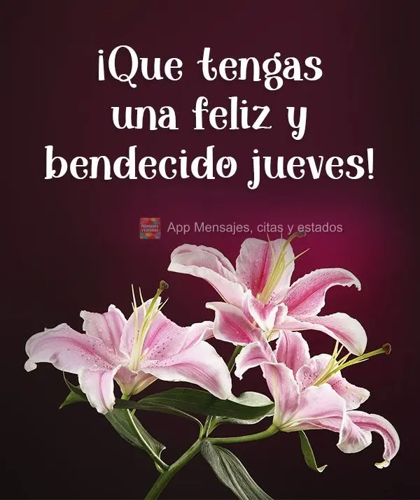 ¡Que tengas un feliz y bendecido jueves!