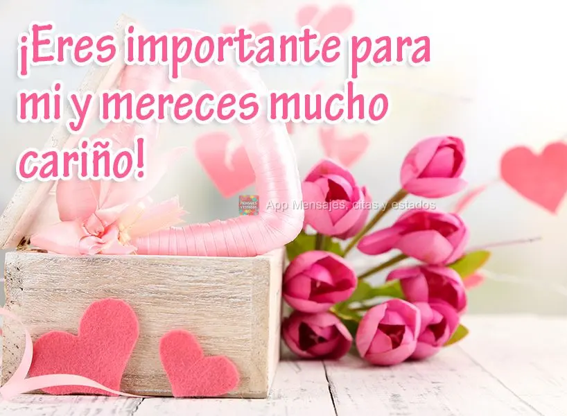 ¡Eres importante para mi y mereces mucho cariño!