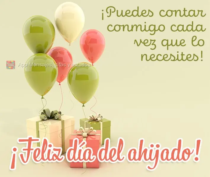 Você pode contar comigo sempre que precisar!  Feliz dia do afilhado!