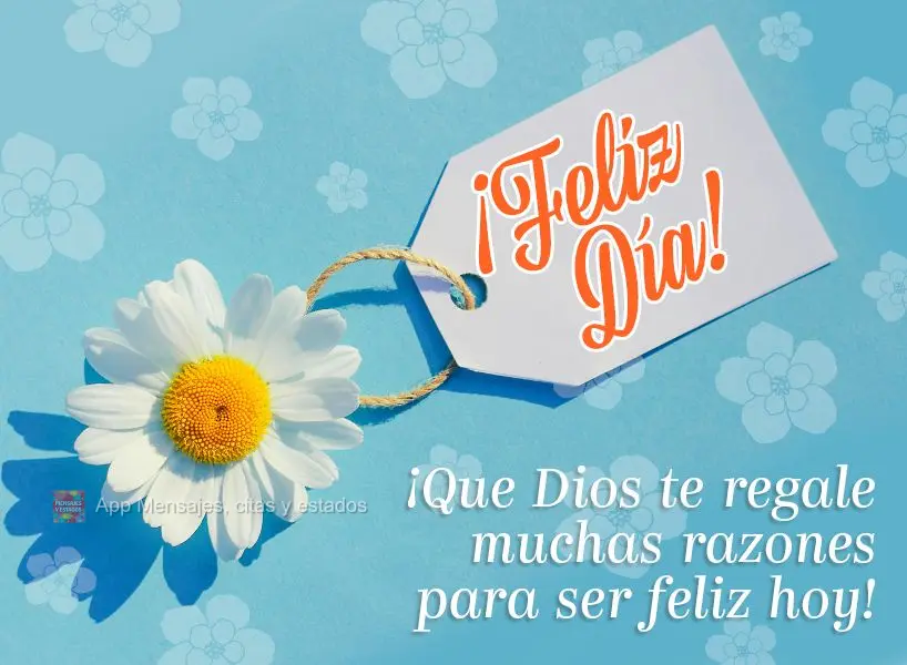 Que Deus traga muitas razões para te fazer feliz hoje!  Feliz dia!