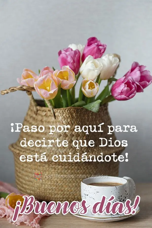 Passei aqui pra dizer que Deus está cuidando de ti!  Bom dia!