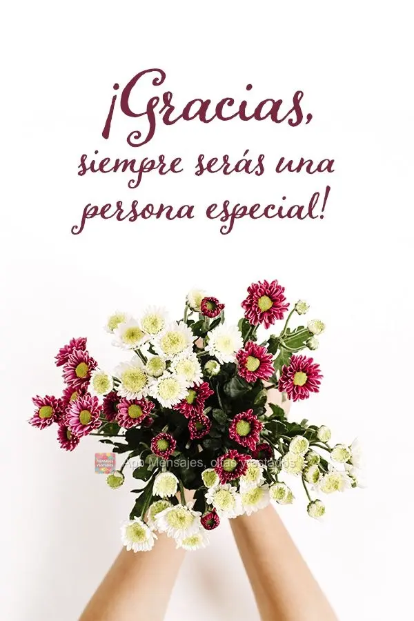 ¡Gracias, siempre serás una persona especial!