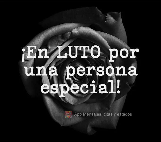 ¡En luto por una persona especial!