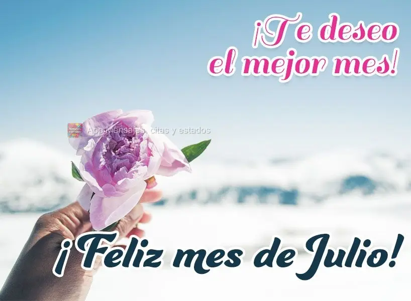 Eu desejo o melhor mês para você!  Feliz Julho!