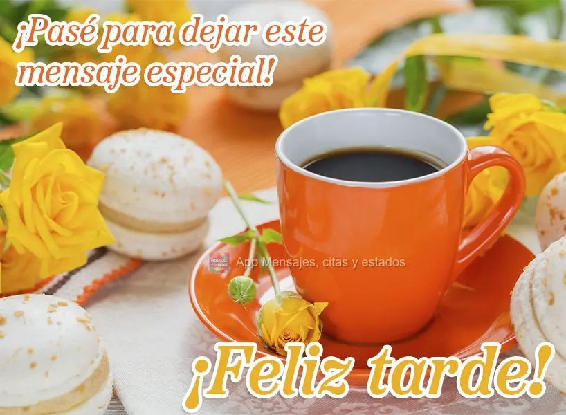 Passei aqui para deixar essa mensagem especial! Feliz tarde!