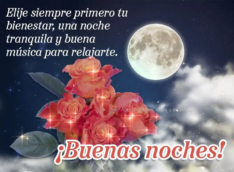 Escolha sempre em primeiro lugar seu bem estar, uma noite de paz e uma boa música para relaxar. Boa noite!