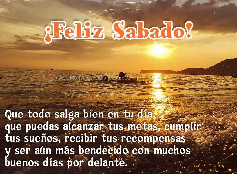 Que todo salga bien en tu día, que puedas alcanzar tus metas, cumplir tus sueños, recibir tus recompensas y ser aún más bendecido con muchos buenos d...