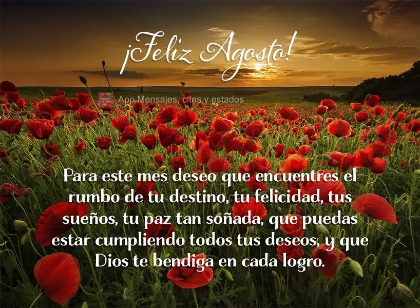 Para este mes deseo que encuentres el rumbo de tu destino, tu felicidad, tus sueños, tu paz tan soñada, que puedas estar cumpliendo todos tus deseos, y...