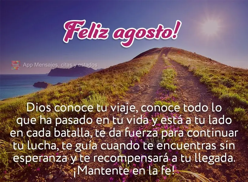 Dios conoce tu viaje, conoce todo lo que ha pasado en tu vida y está a tu lado en cada batalla, te da fuerza para continuar tu lucha, te guía cuando te...