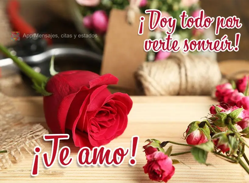 Dou tudo pra te ver sorrir! Te amo!