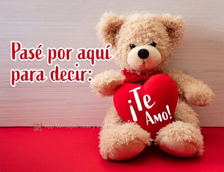 Pasé por aquí para decir: ¡Te amo!