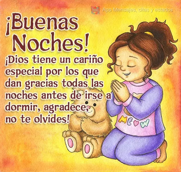 Deus tem um carinho especial por quem agradece todas as noites antes de dormir. Agradeça, não se esqueça! Boa noite!