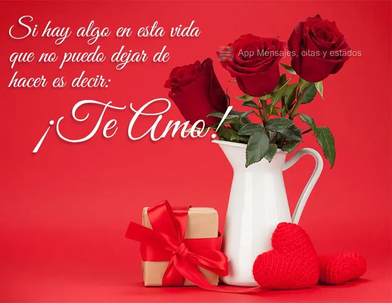 Si hay algo en esta vida que no puedo dejar de hacer es decir: ¡Te amo!