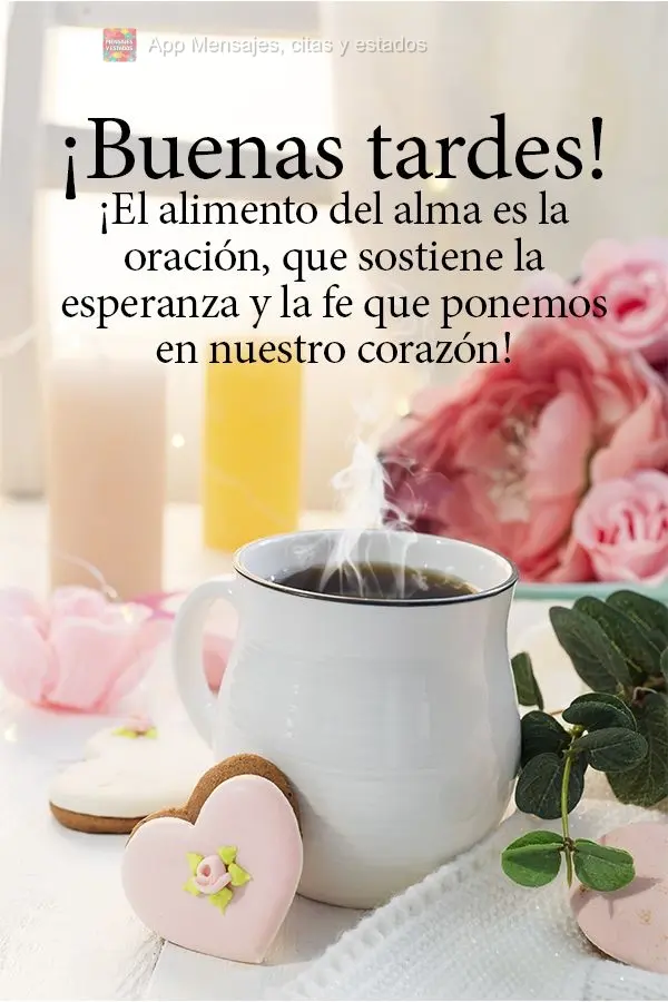 O alimento da alma é a oração, o que sustenta a esperança e fé que depositamos em nosso coração! Boa tarde